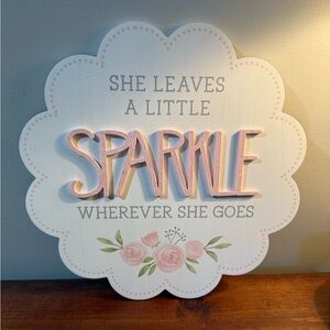 Hobby Lobby Pink and White Sparkle Wall Art